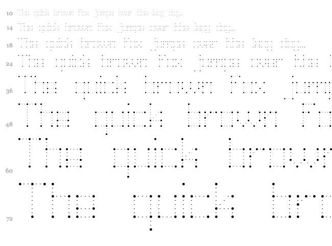 Hei dots follow me! font waterfall